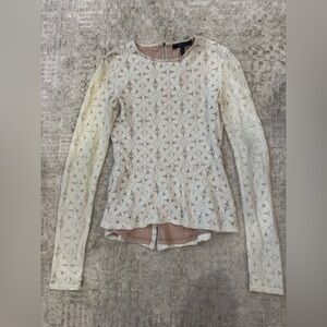 BCBGMaxAzria White Lace Blouse